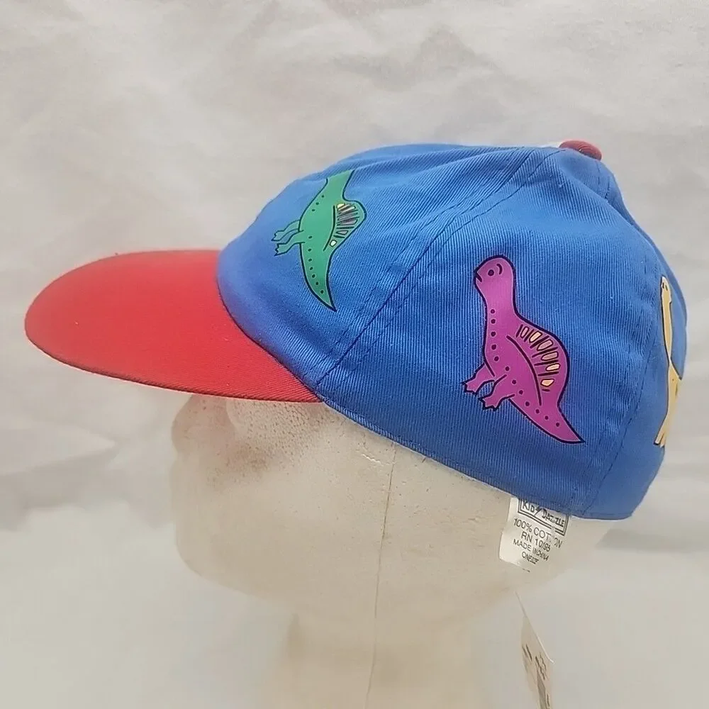 Cap Dinosaur Pattern Stretch Back Kids Ball Hat Dino Blue Colorful Kid Dazzle